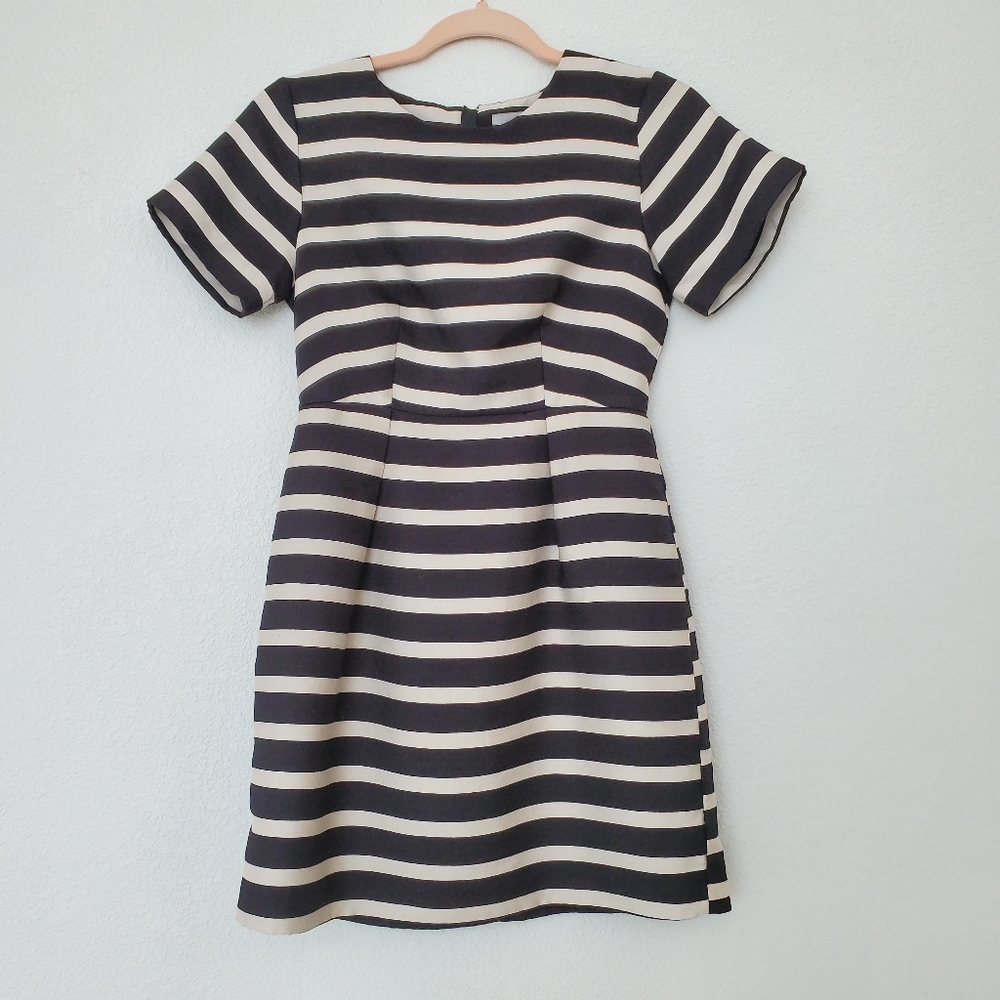 H&M Black & White Striped Babydoll Cocktail Dress